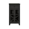 Classic Glass-Door Bar Cabinet with Bottle Storage – Graphite