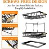 Under Sink Rack, 2nd Floor Bathroom, Kitchen, Pull-Out Metal Shelf Storage Rack, Black